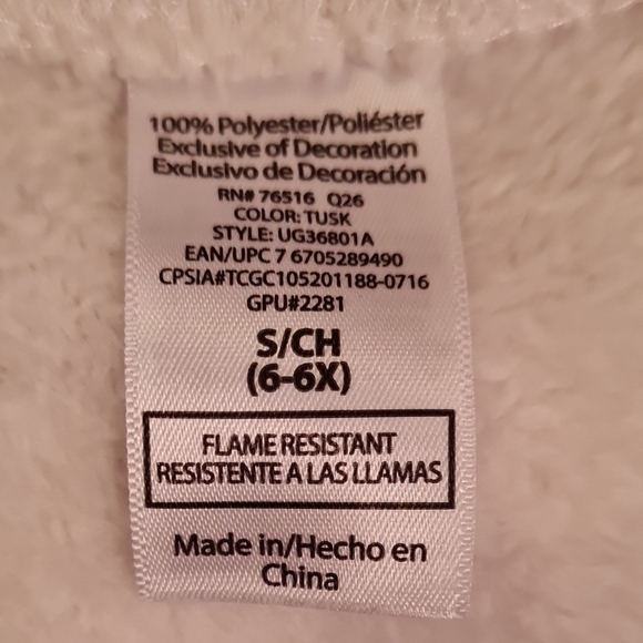 Cute White Fuzzy Kids Top with Pink Bow Dog Design, Kids 6/6X, no brand - Picture 2 of 5